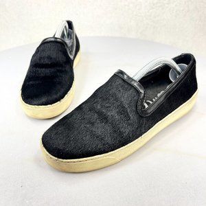 SAM EDELMAN Womens 6 Black Cald Hair Becker Loafer Slip On Casual Shoes